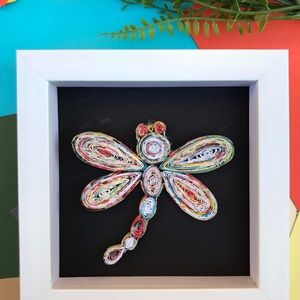 Dragonfly 3D Shadow Box Ornament Handcrafted Wall Decor